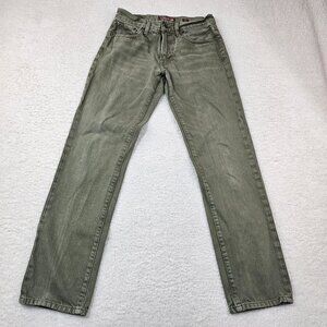 Lucky Brand Jeans Men 29x32 Elko Grape Leaf Green Denim 221 Straight Retro